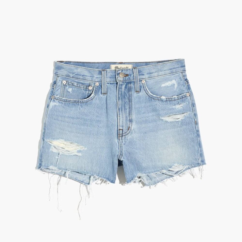 Madewell Relaxed Denim Shorts in Lemar Wash: Ripped Edition
